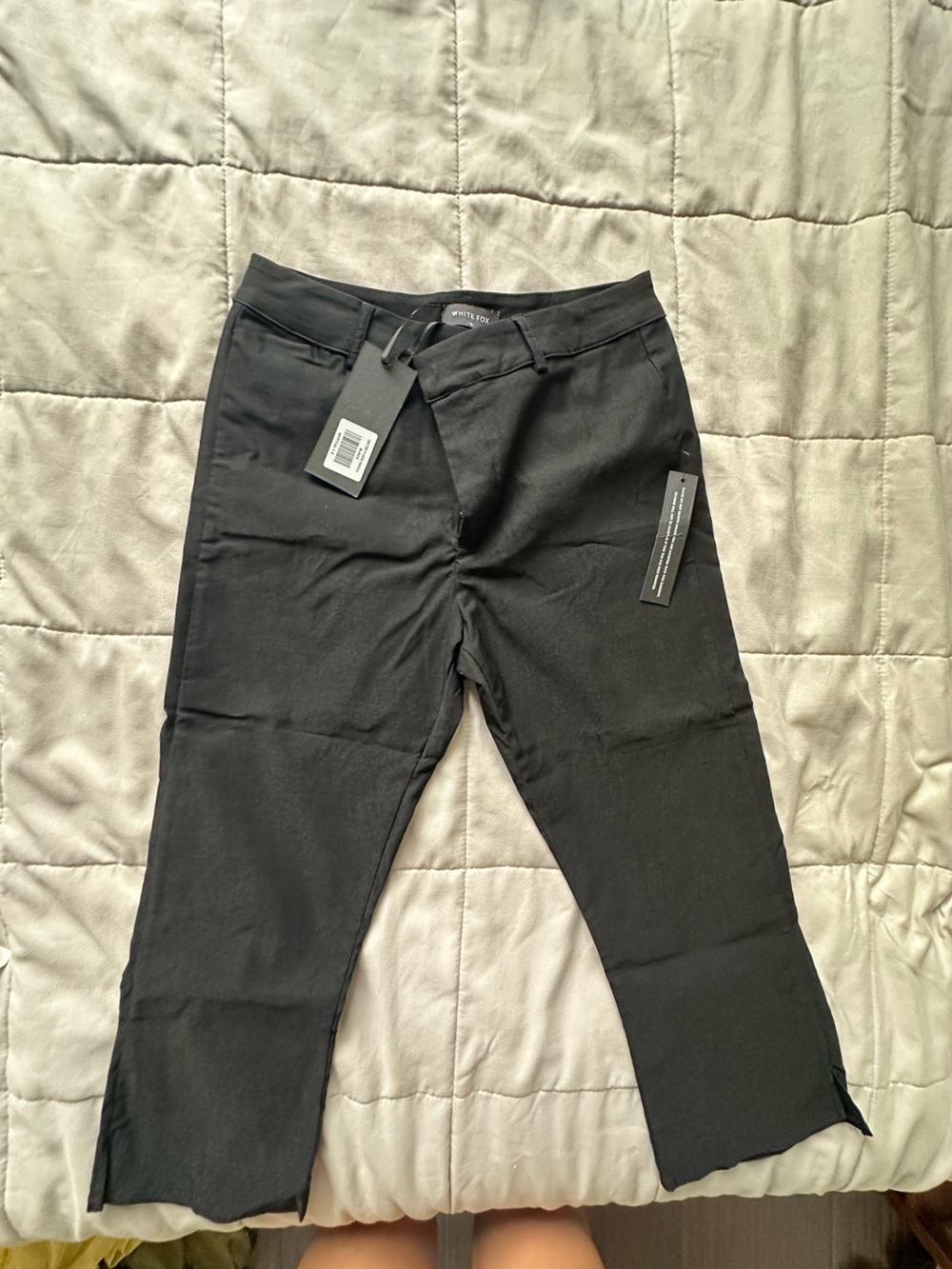 White Fox Boutique Black Capris with Side Slits